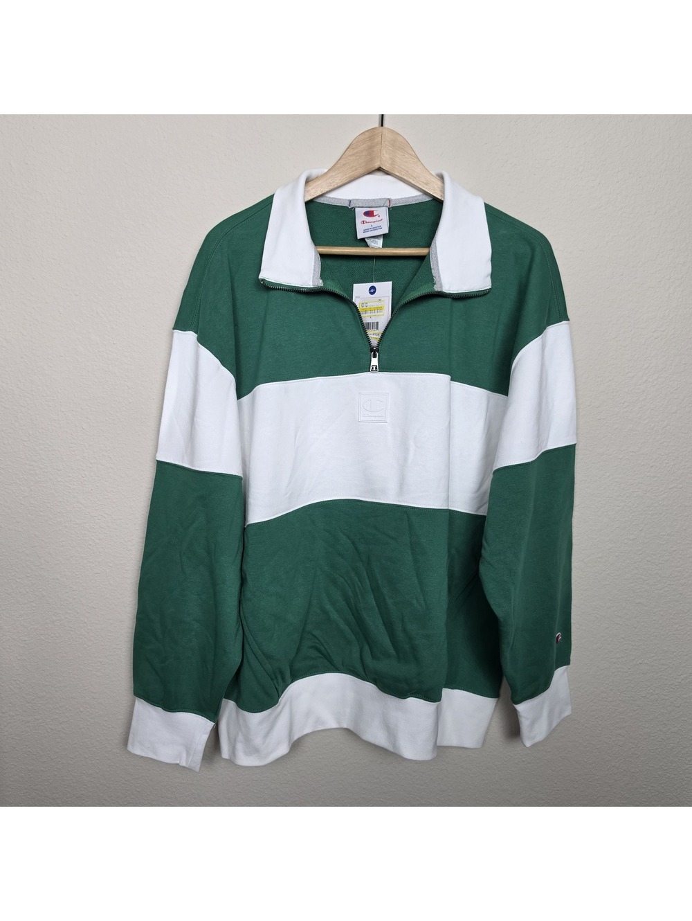 Champion Men's Club Sport Pullover 1/4 Zip French Terry Sweatshirt L